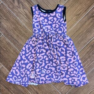 Nooworks Purple Cheetah Spot Tiny Dancer Kids Dress in Purple and Lavender 4T